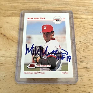 MIKE MUSSINA SIGNED MINOR LEAGUE ROOKIE 1991 CARD ROCHESTER RED WINGS HOF 19 - Picture 1 of 2