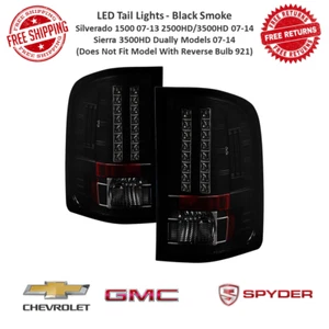 Spyder LED Tail Light Pair Black Smoke For Chevy Silverado & GMC Sierra 3500HD - Picture 1 of 12