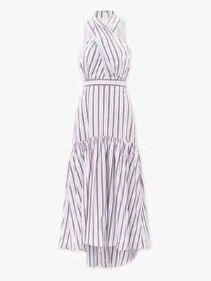 Veronica Beard‌ Women's White Sleeveless Casual Stripes Sexy Fashion Dress - Image 1 of 4