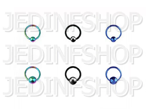 Anillo de cuentas cautivas BCR aro CBR | 1,2 mm (16 g) - 8 mm | anodizado titanio Foto 1 de 1