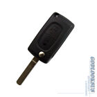 New  For Peugeot 307 407 Folding Flip 2 Button Remote Key Case Shell Blank Blade