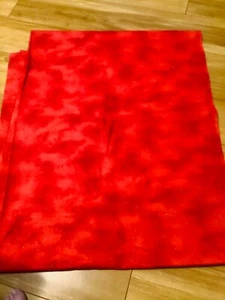 VTG LIGHTLY GLITTERED RED BLENDER FABRIC - BTY Cotton Fabric - Picture 1 of 2