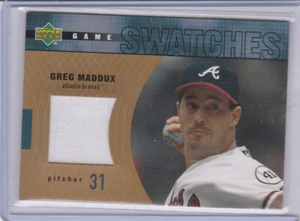 Tarjeta de camiseta usada de Greg Maddux 2002 Upper Deck Game Swatches - Imagen 1 de 2