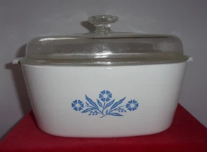 Corning Ware blue Cornflower vntg 70's 4 qt casserole w domed lid P-84-B MINT - Picture 1 of 10