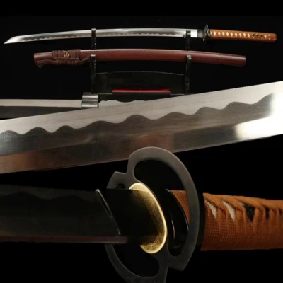 Full Tang Japanese Katana Kenshin Sword T1095 Steel Sakabatō Reverse Blade Sharp - Image 1 of 4