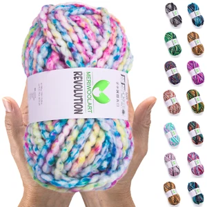 Lana merino para tejer MeriWoolArt - 75 m de espesor multicolor lana merino suave - Imagen 1 de 29