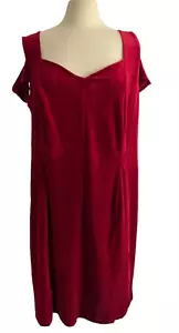 Alexa B Nites Burgundy Red Cold Shoulder Formal Velvet Dress Plus Size 20W NWT - Picture 1 of 6