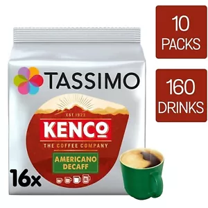 Tassimo Kenco Americano Decaf Coffee Pods 10 Packs (160 Drinks) - Picture 1 of 16