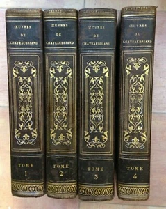 OEUVRES COMPLETES DE CHATEAUBRIAND 1834 4 VOLUMES RELIES FURNE ILLUSTRE - Imagen 1 de 6