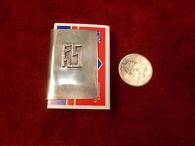 BONITO SOPORTE DE CAJA DE CERILLAS "FMS" DE PLATA ESTERLINA MODERNA DE MEDIADOS DE SIGLO, LEONORE DOSKOW Foto 1 de 4