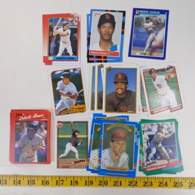Cartões de beisebol Roberto Alomar 47 novato controle remoto Donruss Topps Bowman anos 90 Padres  - Imagem 1 de 4
