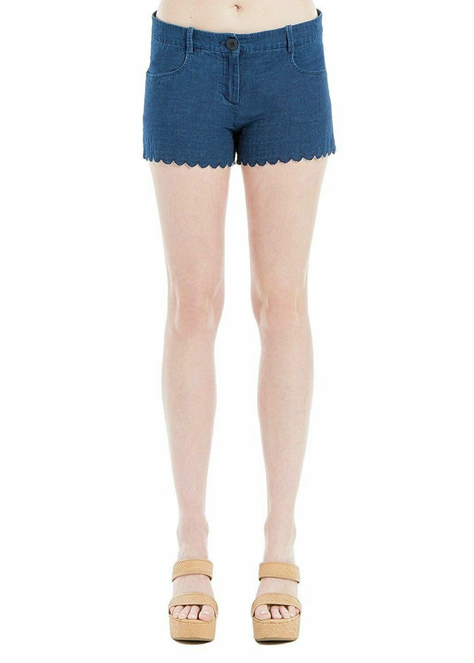 Nuevos pantalones cortos de mezclilla de algodón Max Studio London Indigo para mujer talla 10 Foto 1 de 1