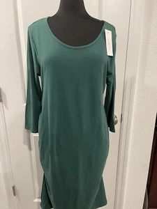 NWT Isabel Maternity Women's Green Midi Long Sleeve Shirt Dress Size XXL - Picture 1 of 7