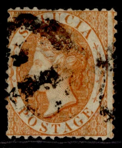 ST. LUCIA QV SG14b, 1s orange, USED. Cat £30. - Picture 1 of 1