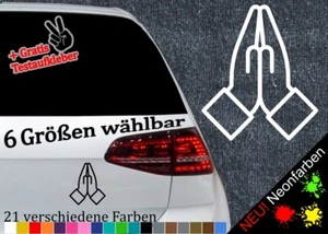 Betende Hände Aufkleber Sticker Kirche heilig Taufe Gott Fisch Glaube JDM DUB - Bild 1 von 26