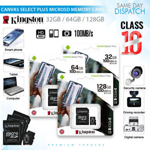 32GB 64GB 128GB kingston Micro SD Class 10 SDHC SDXC Memory Card & Adapter