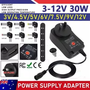 Universal AC/DC 3V-12V Power Supply Adapter Plug-in Wall Charger Adjustable 2.1A - Picture 1 of 12