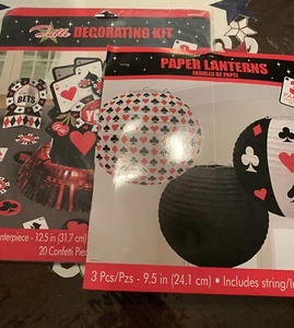 Amscan- casino, porker card party decorations lot of 2  - Picture 1 of 4