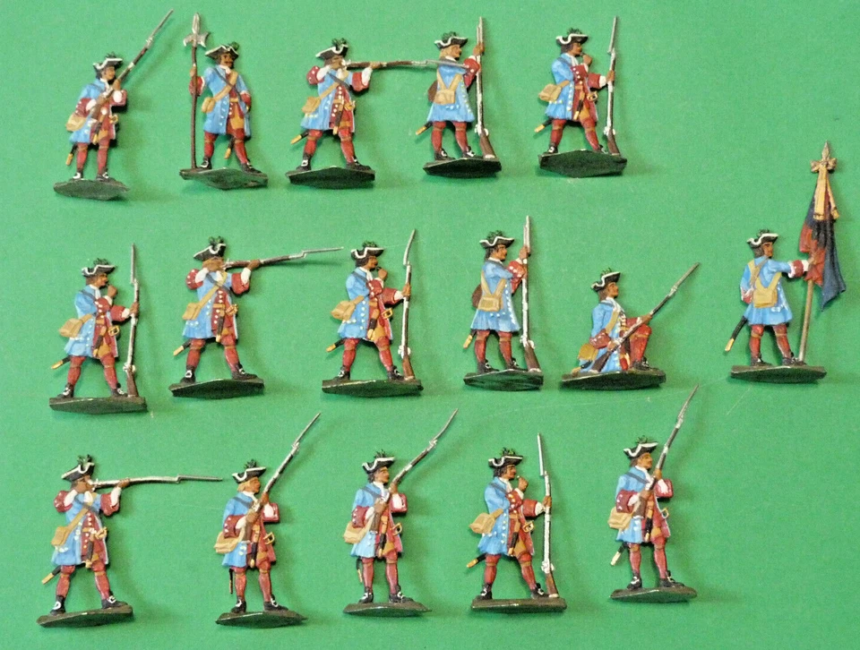Plats d'étain - Zinnfiguren - Flat Tin : 15 soldats français sous Louis XIV - Photo 1/4
