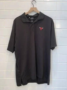 Adidas Black Bulls NBA Polo Embroidered Cotton Collared Shirt - Picture 1 of 6