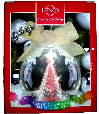 Bola de Navidad Árbol Iluminado Rojo Verde Adorno Copo de Nieve Maravilla Vidrio Globo Nuevo de Lote Antiguo Foto 1 de 4