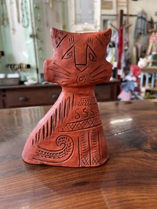 Vtg Mid Century Atomic Modern Cat Del Kirk Turnabout Style Of Hedi Schoop Orange - Picture 1 of 10