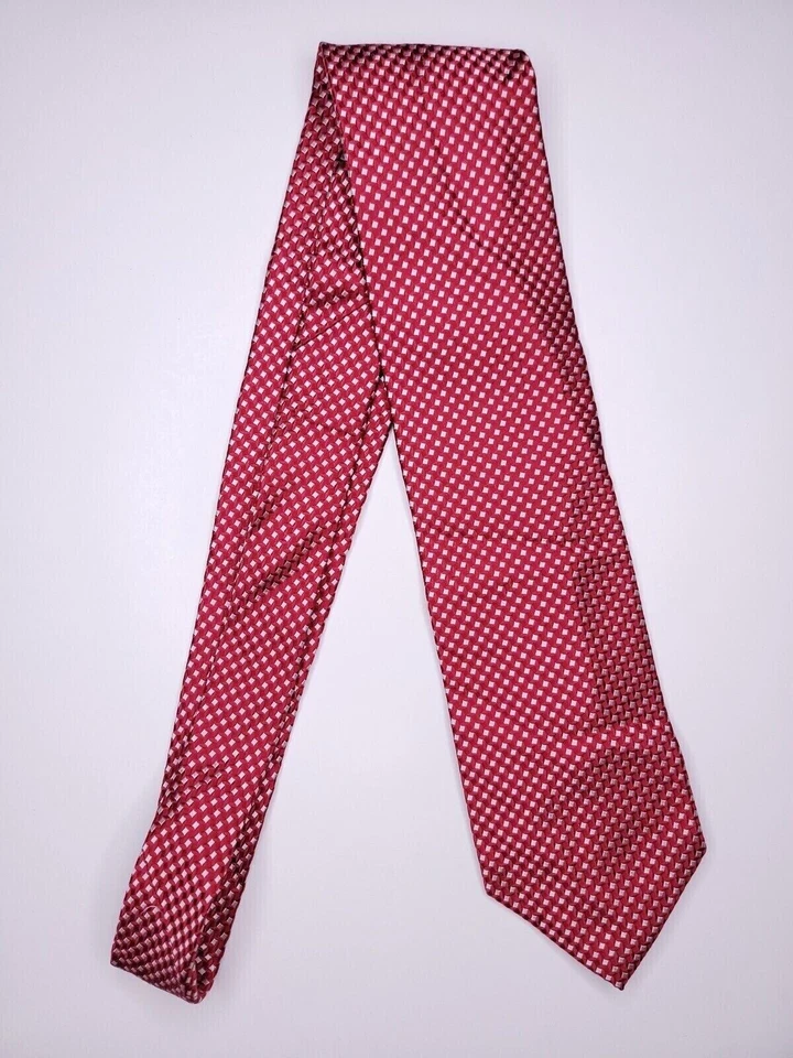 Jones New York 男式正式领带 57 英寸 Lx3.25 英寸宽红色/银色领带 — 第 1/4 张图片