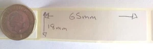 Blank Labels, Self Adhesive Stickers, 500 on a roll 65mm x 18mm - Picture 1 of 5