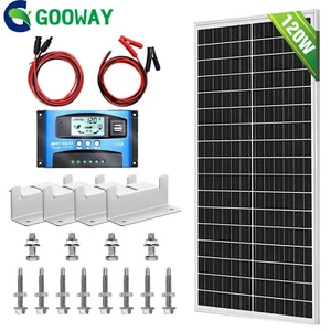 120W 12V Solar Panel Kit 60A LCD Controller For RV Motorhomes Trailer Camper - Picture 1 of 9