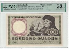 Netherlands 100 Gulden 1953 "REPLACEMENT" Pick# 88* PMG: 53 EPQ AUNC. #PL1934