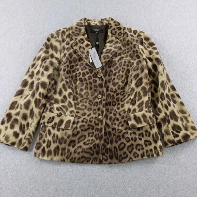 Talbots Blazer Womens 10P Petite Brown Animal Print Leopard Career Kate Fit - Image 1 of 4