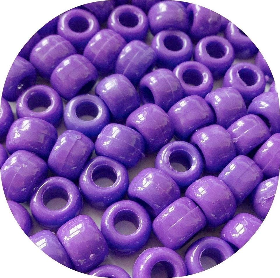 30 Purple Opaque 8x6mm Pony Beads Large Hole 4mm - Image 1 of 1