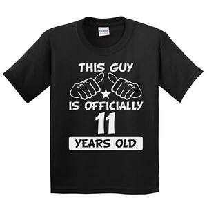 11th Birthday Kids Shirt - This Guy Is Officially 11 Years Old Youth T-Shirt - Picture 1 of 5
