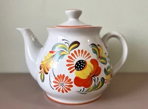 Tetera grande de cerámica floral 2,5 L vintage soviética Ucrania Slavyansk Славянск URSS - Imagen 1 de 7