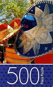 Puzzle colorato 500pz sombreri e poncho 11"X14" NUOVO #TY59 - Foto 1 di 2