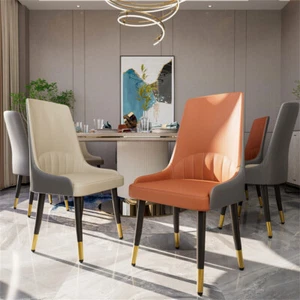 2x Esszimmerstühle Küche Café Silikon Leder gepolstert Sitz Lounge Akzent Stühle - Bild 1 von 14