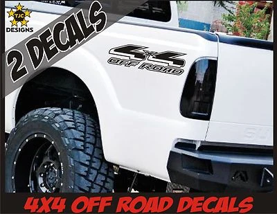 4x4 Truck Bed Decals MATTE BLACK Set for Ford F-150, Super Duty, F-250, Ranger - Image 1 of 3