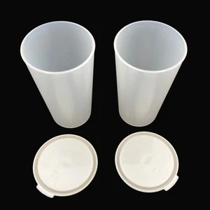 2 Rubbermaid Servierschoner 14 Unzen Becher Tassen 3926 mit 2 Mandeldeckeln Vintage - Bild 1 von 11
