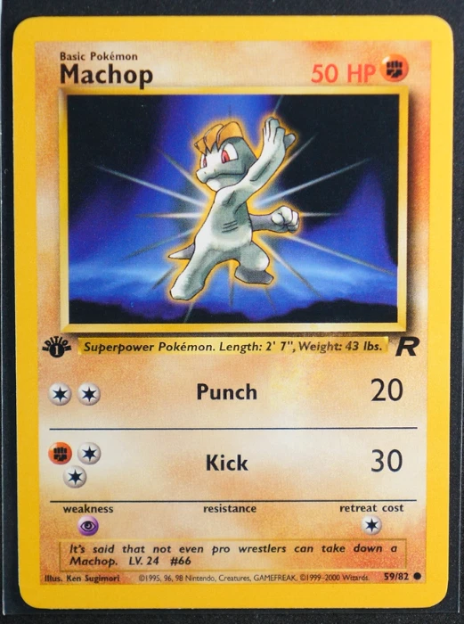 Machop 1st Edition Common #59/82 Team Rocket NM - Image 1 of 2