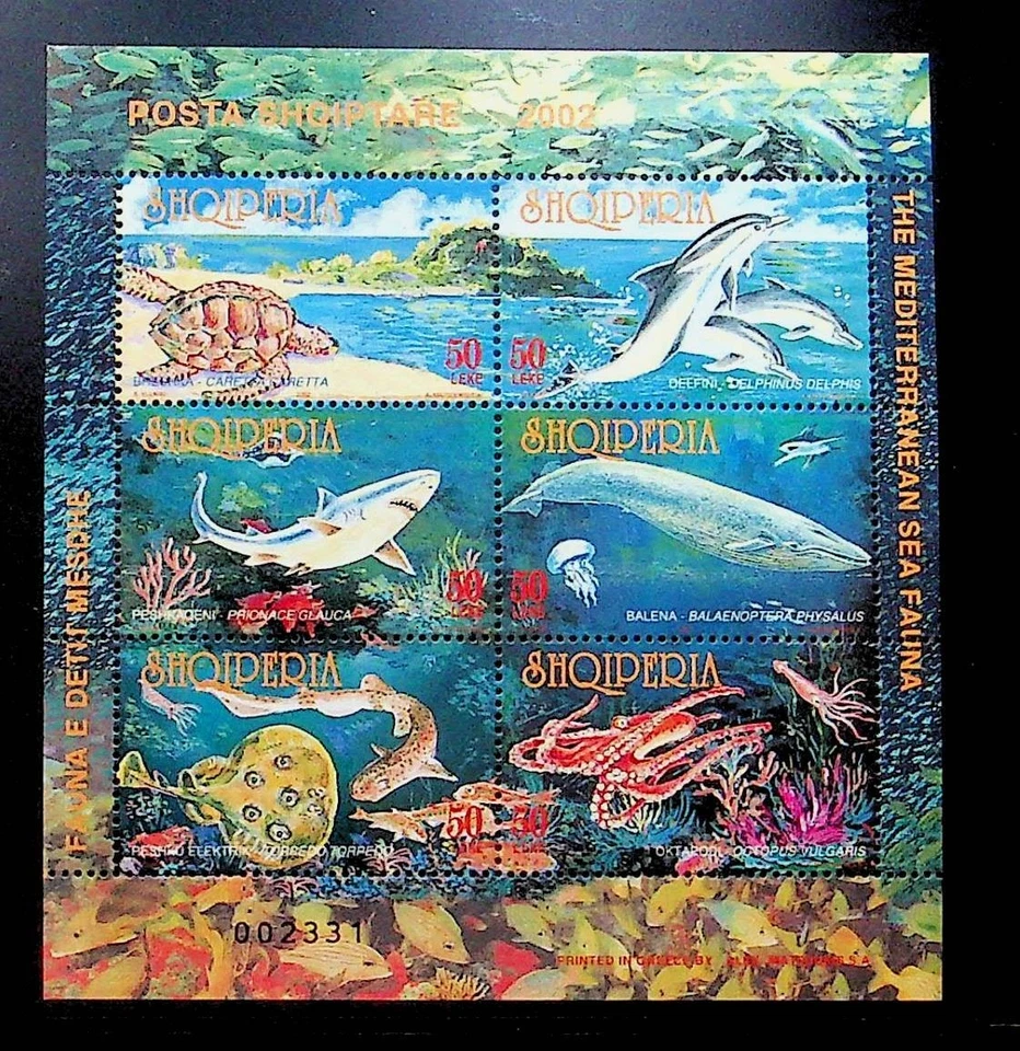 ALBANIA Sc 2695 NH SOUVENIR SHEET OF 2002 - SEA LIFE - (WS25) - Image 1 of 1