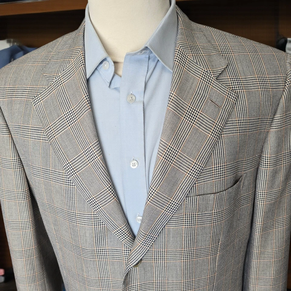 Blazer de lana Brioni Slik 46r 56 It Glen a cuadros lona completa doble ventilación Foto 1 de 4