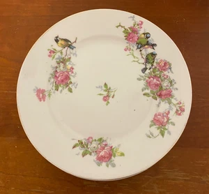 SERIE VON 6 PORZELLAN DESSERTTELLERN LIMOGES G.L DEKOR MEISEN UND ROSEN - Bild 1 von 9