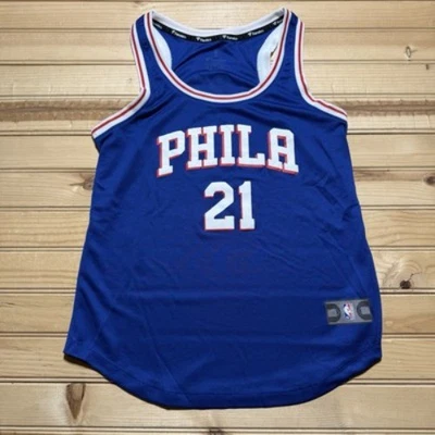Women’s Fanatics Joel Embiid Royal Philadelphia 76ers Basketball Jersey - Small - Image 1 of 4