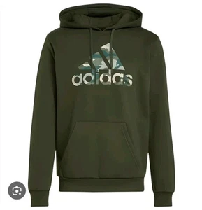 Adidas Essential Fleece Hoodie Pullover Herren Größe 4XL Grün Camouflage - Bild 1 von 6