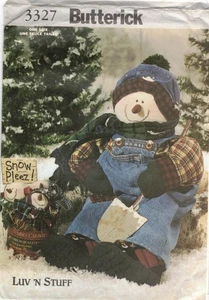 3327 Butterick  22 " Soft Sculpture Snowman Holiday Decor Pattern UC FF - Picture 1 of 2