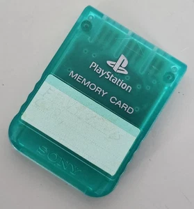 Genuine Official Emerald Green Sony PlayStation 1 PS1 PSX Memory Card SCPH-1020 - Picture 1 of 3
