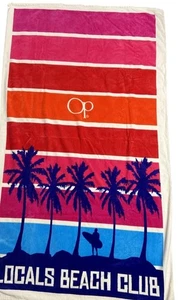 Ocean Pacific Oversized Beach Towel, 40 X 72, Vintage Hot Pink Blue Palm Trees - Picture 1 of 11