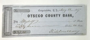 1857 Elisha Doubleday Check –Abner's Uncle– Cooperstown Baseball Origins JSA LOA - Picture 1 of 10