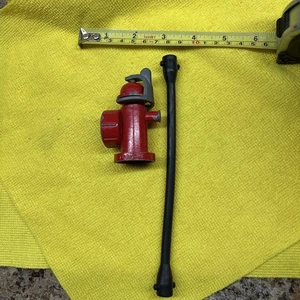 Tonka Toys Vintage Red And Gray Metal Cast Iron Fire Hydrant With Extension Hose - Picture 1 of 15
