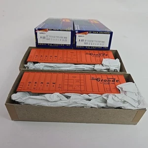 HO Roundhouse 3228 50' Hi-Cube Rib Side Box Car Rio Grande D&RGW 91001 y 981158 - Imagen 1 de 4